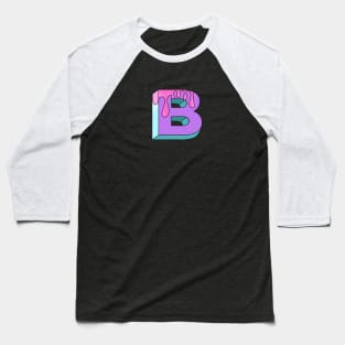 B Letter Retro 3D Baseball T-Shirt